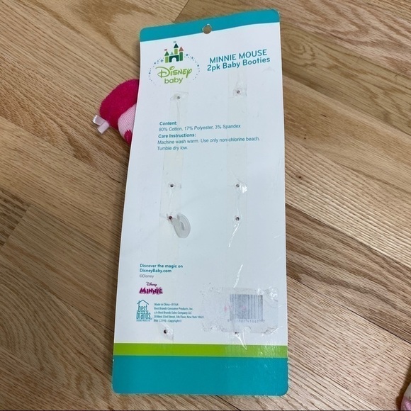 Minnie Mouse Baby Girl Knit Booties NWT 0-12 month - Picture 3 of 4